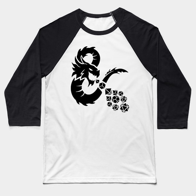 8 Shaped Dragon Fire Dice Baseball T-Shirt by OfficialTeeDreams